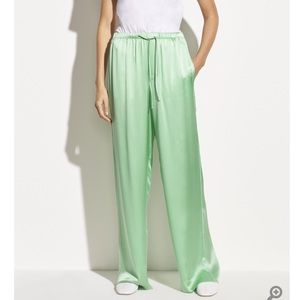 NWOT Vince silk green pants